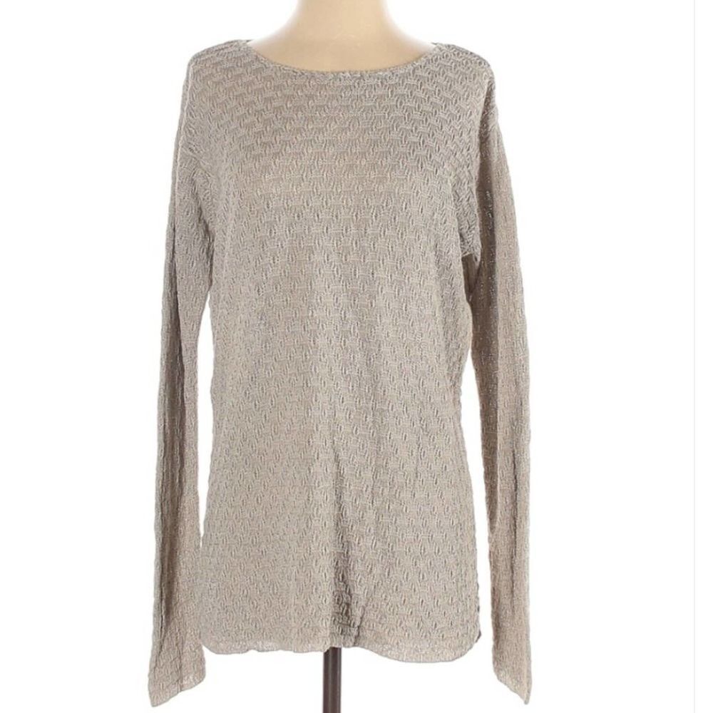 Eileen Fisher 100% Linen Tan Sweater Size Small